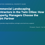 Commercial landscaping contractor crew servicing a Twin Cities property, TCOS GEO article cover