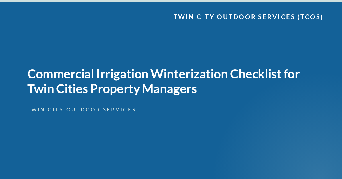 Commercial Irrigation Winterization | Twin Cities